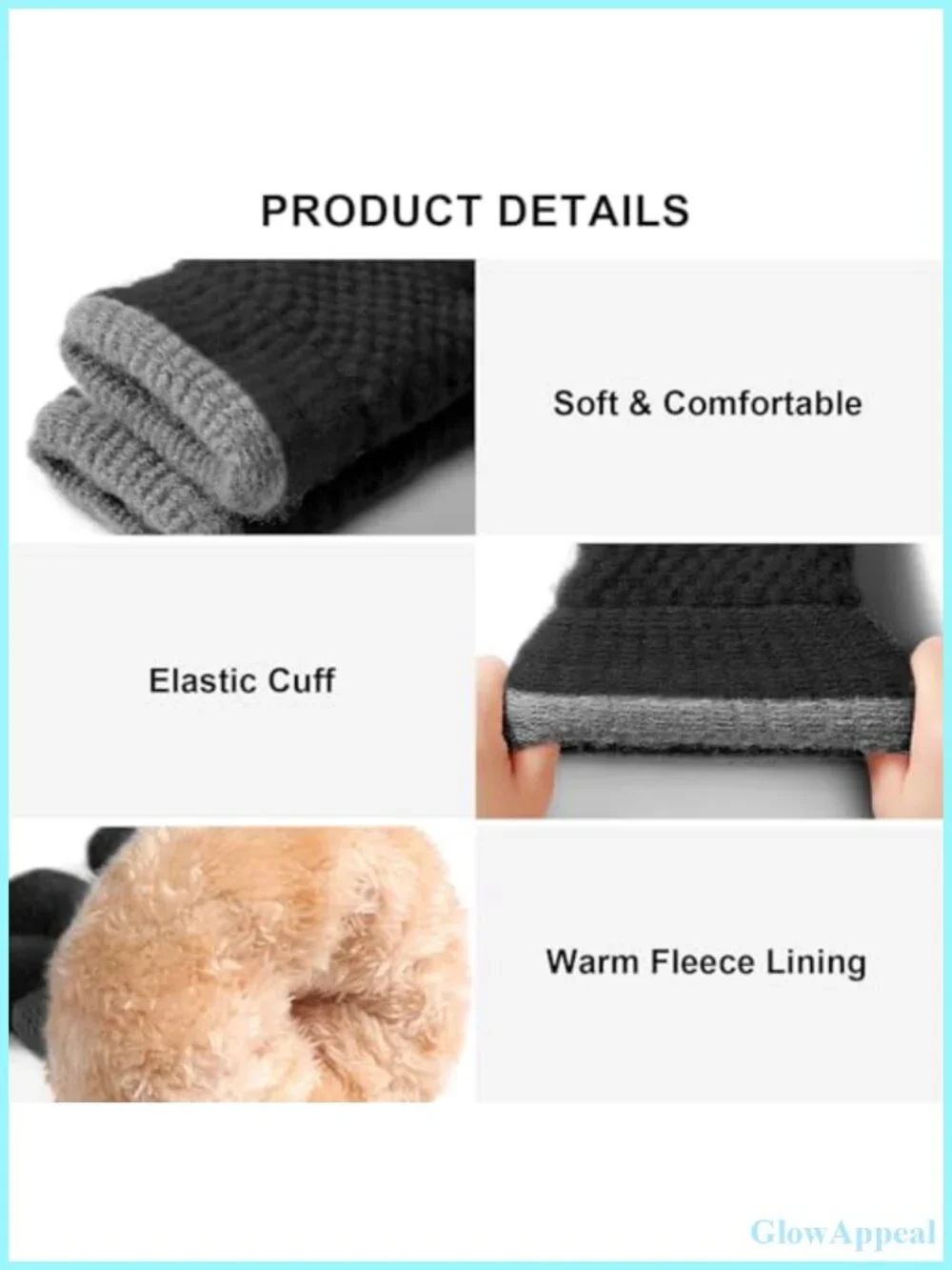 Warm Fleece Lined Touchscreen Gloves Women Thermal Winter Knit
